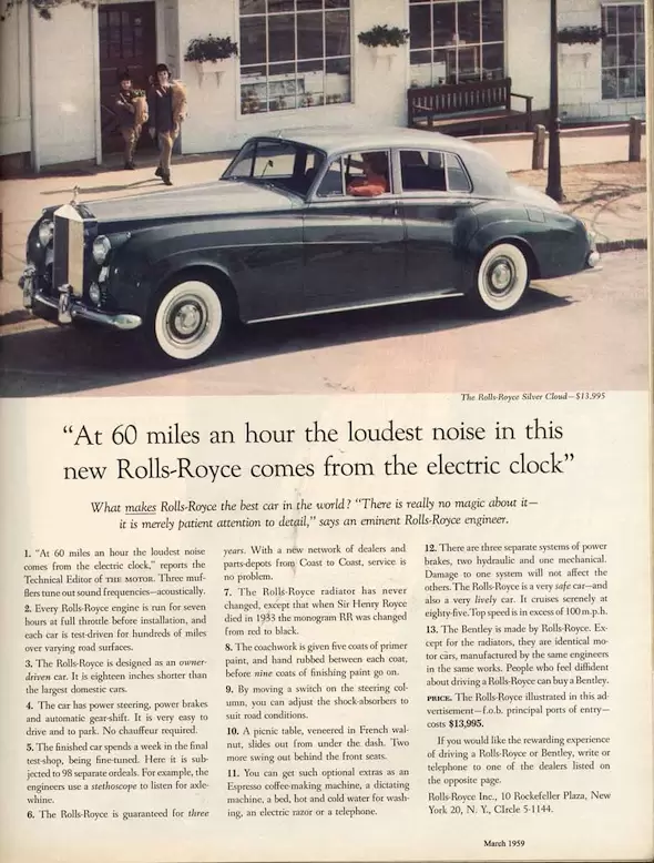 ''Rolls-Royce At 60 miles an hour…'' David Ogilvy