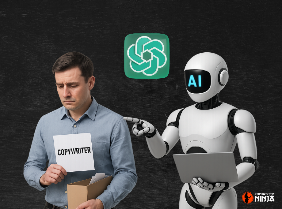 Copywriters sendo substituídos por inteligência artificial.