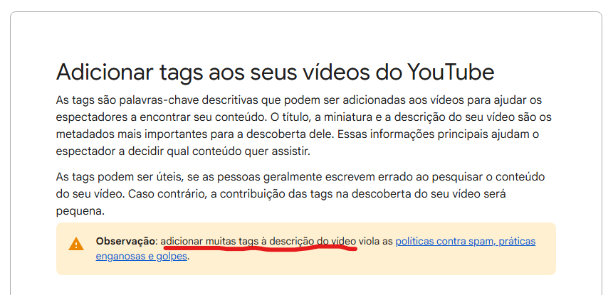 Será que as tags influenciam na SEO para YouTube.