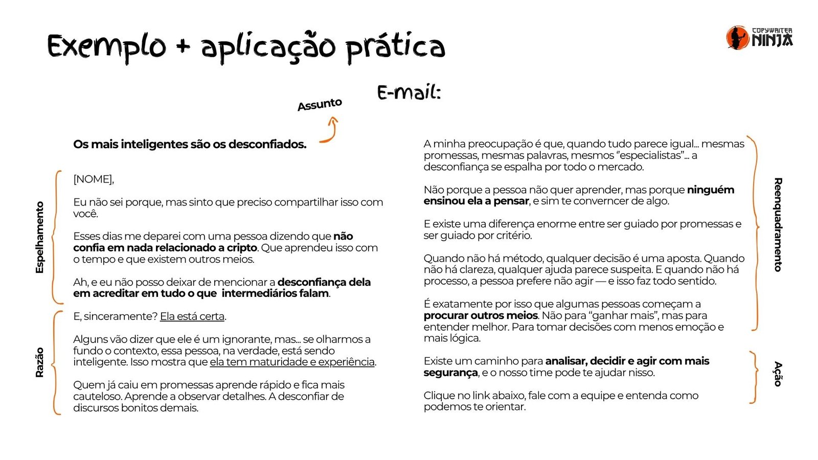 Exemplo de copy na prática dois: e-mail marketing.