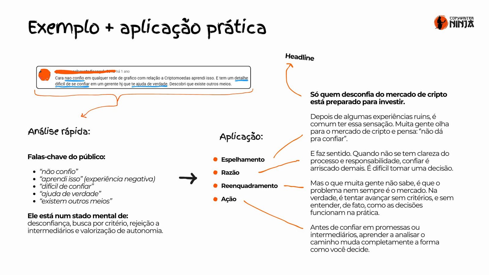 Exemplo de copy na prática um: legenda de redes sociais.