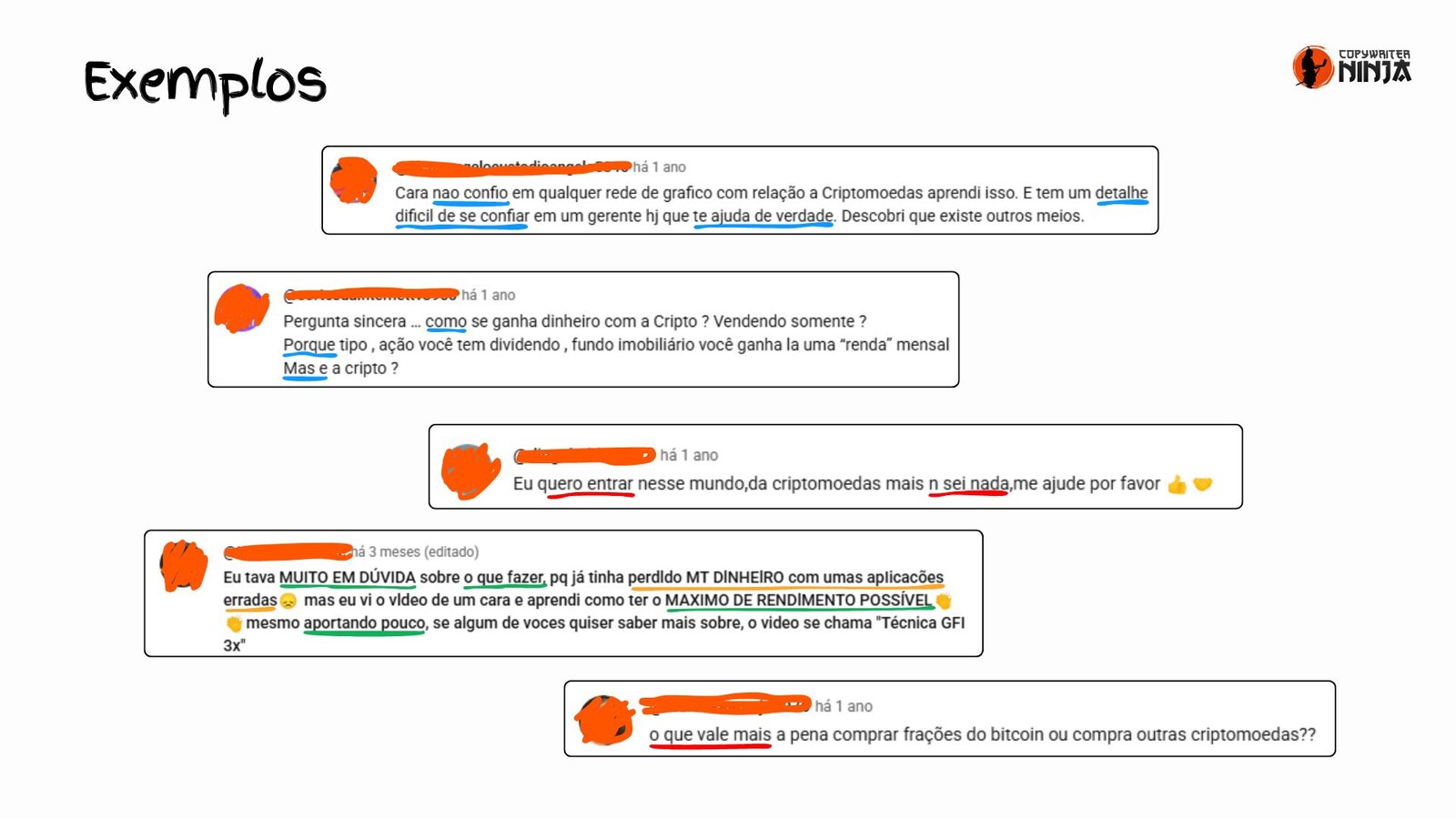 Comentários que nos ajudam a extrair ideias para escrever toda a narrativa.
